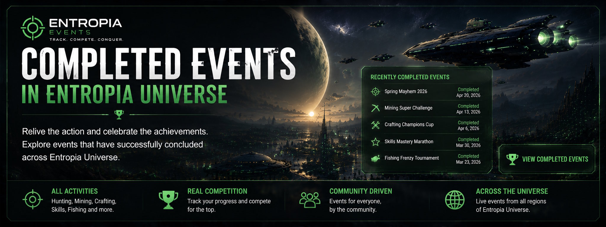 Entropia Events completed events banner