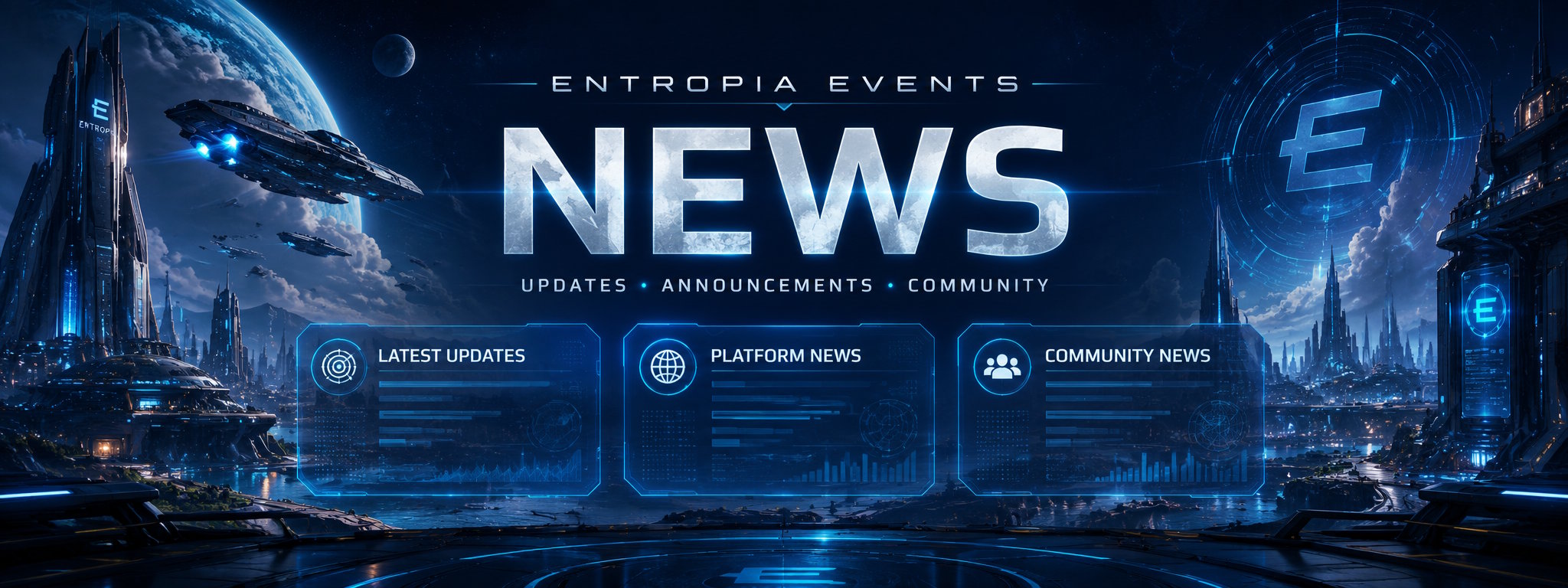 Entropia Events platform news banner