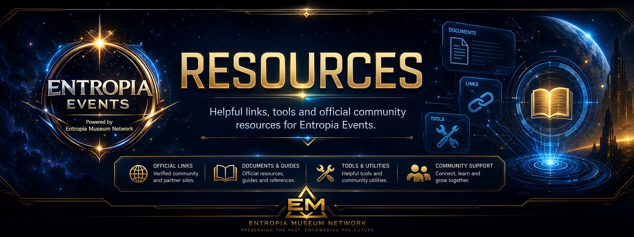 Entropia Events resources banner