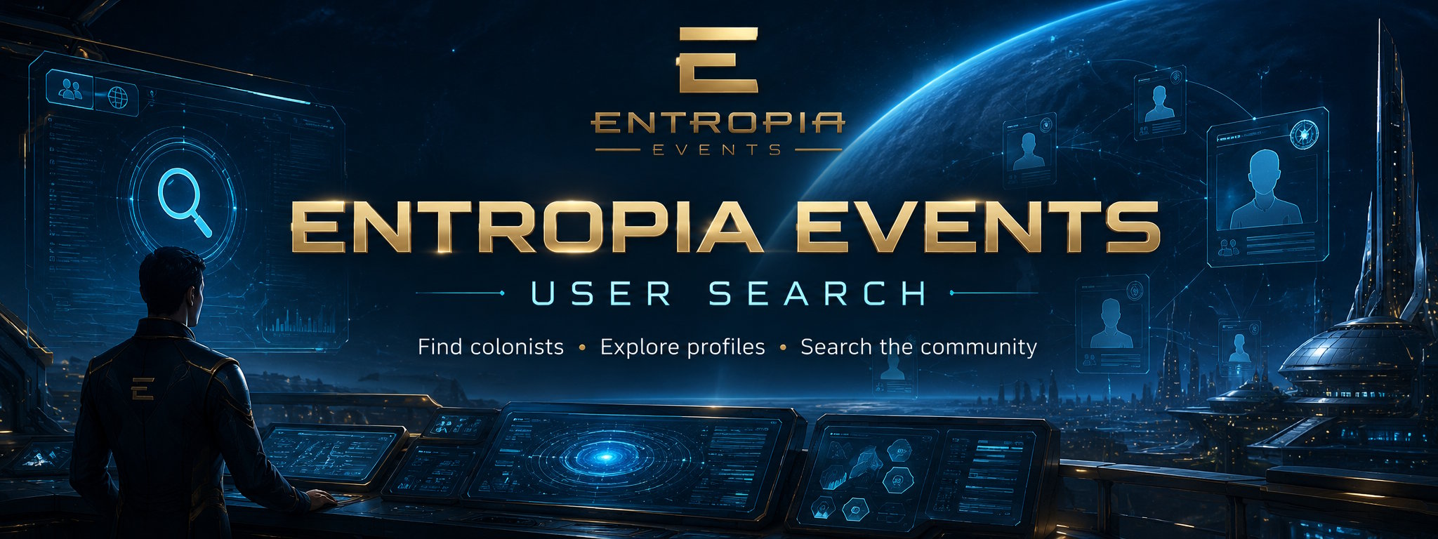 Entropia Events user profile search banner